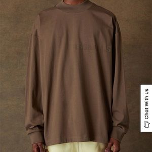 NWT essentials fear of god long sleeve tshirt. Wood color. Size S